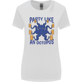 Beer Party Octopus Scuba Diving Diver Funny Womens Wider Cut T-Shirt White