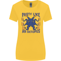 Beer Party Octopus Scuba Diving Diver Funny Womens Wider Cut T-Shirt Yellow
