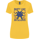 Beer Party Octopus Scuba Diving Diver Funny Womens Wider Cut T-Shirt Yellow