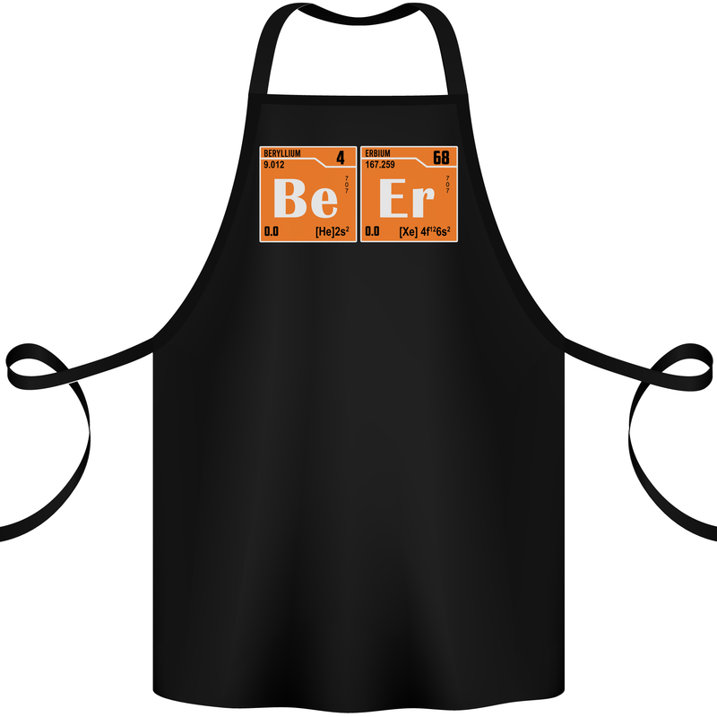 Beer Periodic Table Chemistry Geek Funny Cotton Apron 100% Organic Black