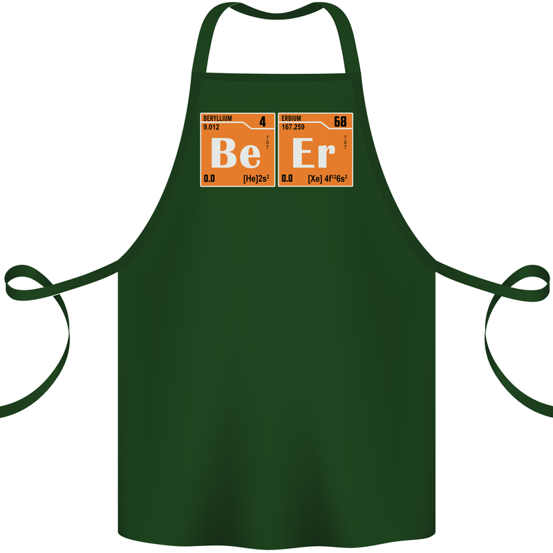 Beer Periodic Table Chemistry Geek Funny Cotton Apron 100% Organic Forest Green