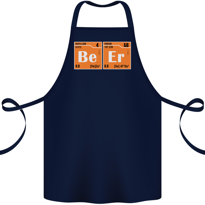 Beer Periodic Table Chemistry Geek Funny Cotton Apron 100% Organic Navy Blue