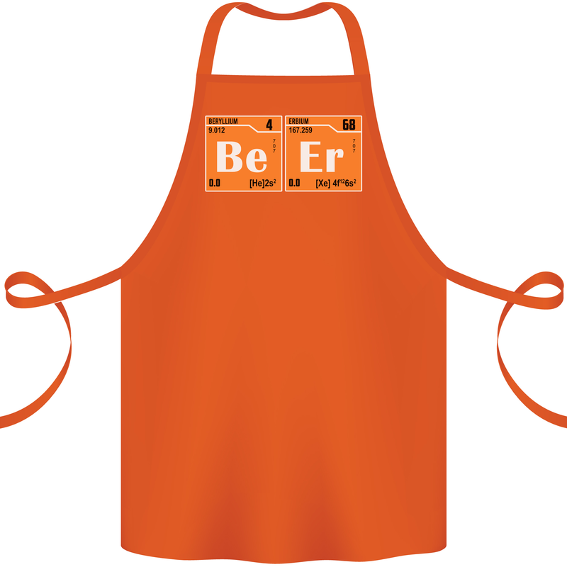 Beer Periodic Table Chemistry Geek Funny Cotton Apron 100% Organic Orange