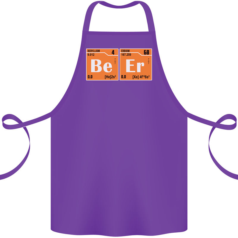 Beer Periodic Table Chemistry Geek Funny Cotton Apron 100% Organic Purple