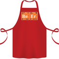 Beer Periodic Table Chemistry Geek Funny Cotton Apron 100% Organic Red