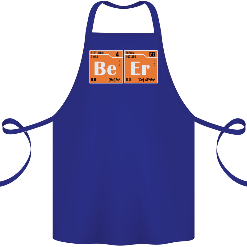 Beer Periodic Table Chemistry Geek Funny Cotton Apron 100% Organic Royal Blue