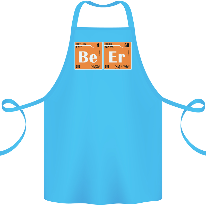 Beer Periodic Table Chemistry Geek Funny Cotton Apron 100% Organic Turquoise