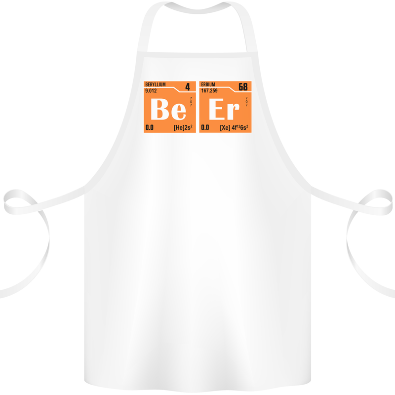 Beer Periodic Table Chemistry Geek Funny Cotton Apron 100% Organic White
