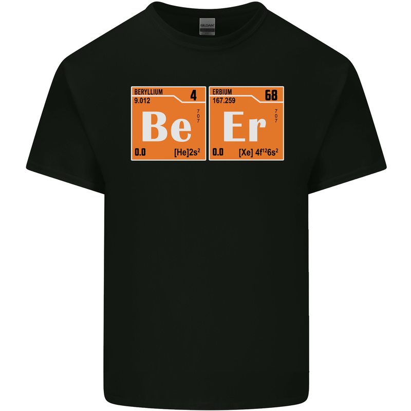 Beer Periodic Table Chemistry Geek Funny Mens Cotton T-Shirt Tee Top Black