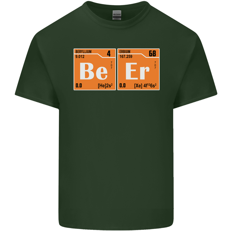 Beer Periodic Table Chemistry Geek Funny Mens Cotton T-Shirt Tee Top Forest Green