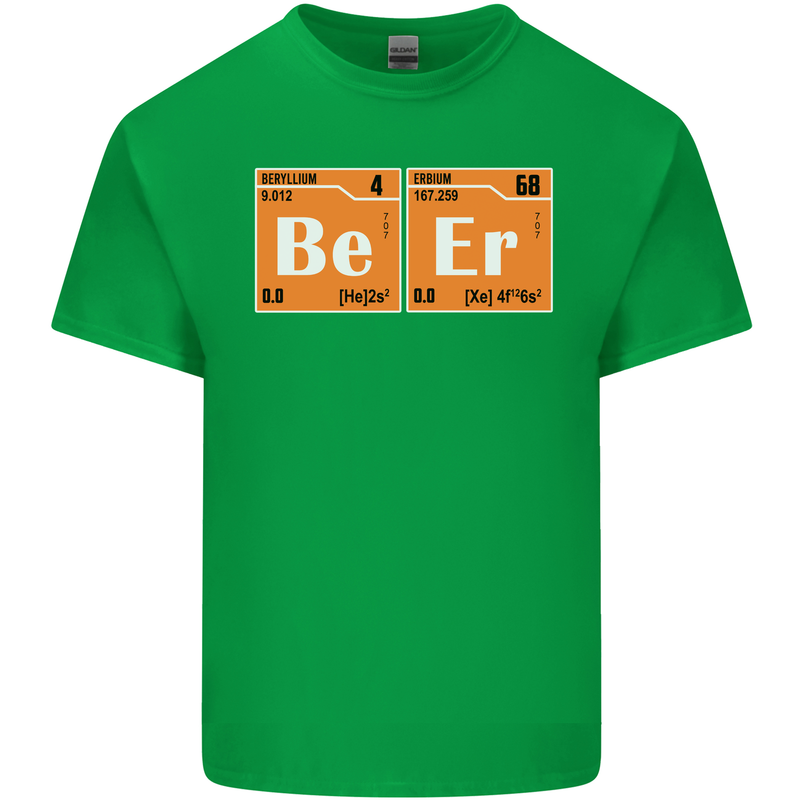 Beer Periodic Table Chemistry Geek Funny Mens Cotton T-Shirt Tee Top Irish Green