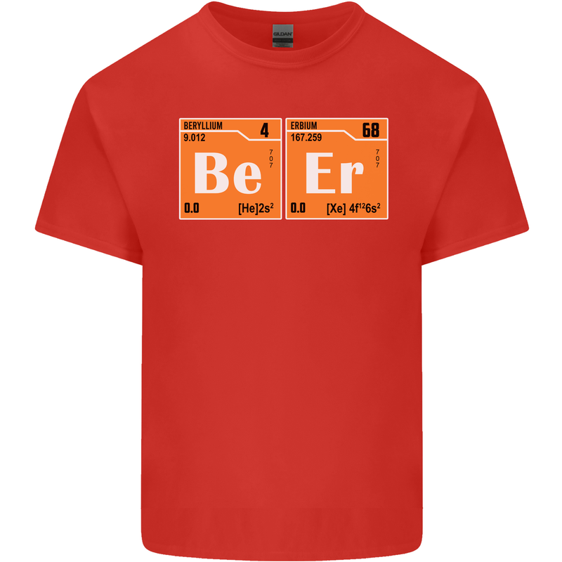 Beer Periodic Table Chemistry Geek Funny Mens Cotton T-Shirt Tee Top Red