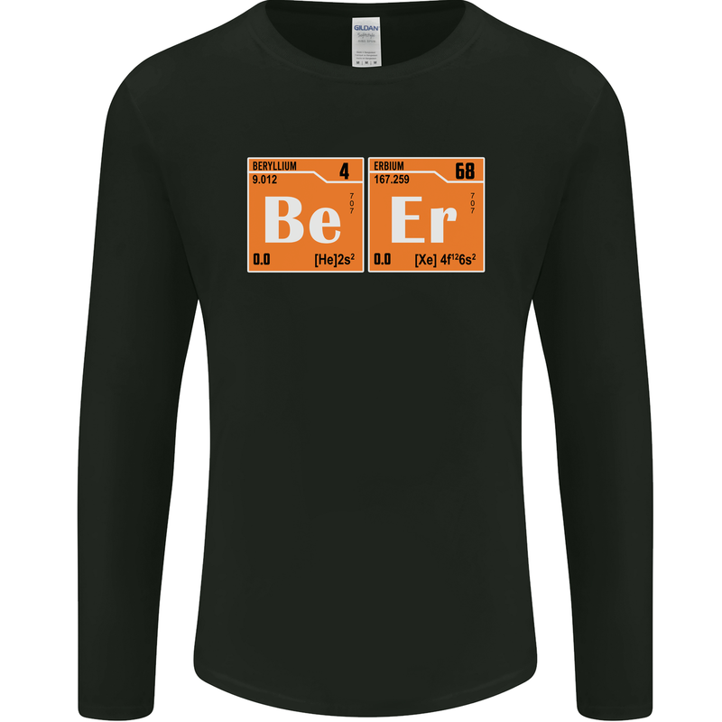 Beer Periodic Table Chemistry Geek Funny Mens Long Sleeve T-Shirt Black