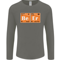 Beer Periodic Table Chemistry Geek Funny Mens Long Sleeve T-Shirt Charcoal