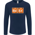 Beer Periodic Table Chemistry Geek Funny Mens Long Sleeve T-Shirt Navy Blue