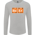 Beer Periodic Table Chemistry Geek Funny Mens Long Sleeve T-Shirt Sports Grey
