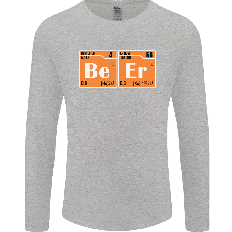 Beer Periodic Table Chemistry Geek Funny Mens Long Sleeve T-Shirt Sports Grey