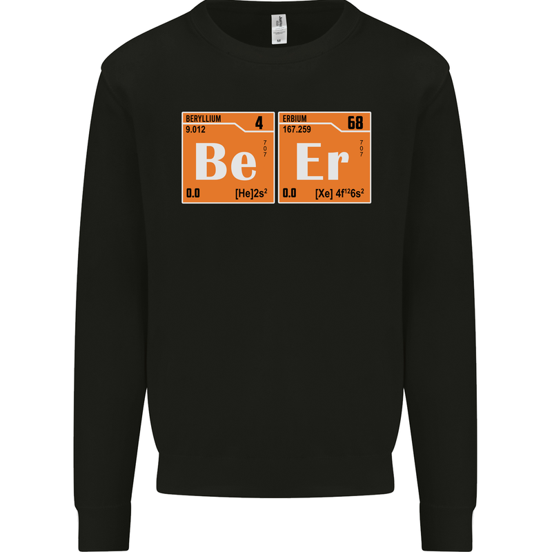 Beer Periodic Table Chemistry Geek Funny Mens Sweatshirt Jumper Black