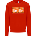 Beer Periodic Table Chemistry Geek Funny Mens Sweatshirt Jumper Bright Red