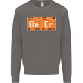 Beer Periodic Table Chemistry Geek Funny Mens Sweatshirt Jumper Charcoal