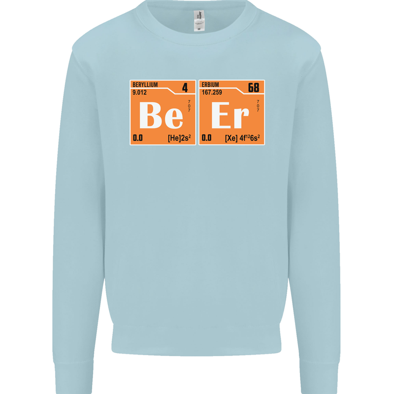 Beer Periodic Table Chemistry Geek Funny Mens Sweatshirt Jumper Light Blue
