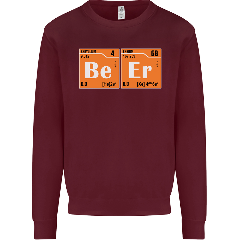 Beer Periodic Table Chemistry Geek Funny Mens Sweatshirt Jumper Maroon