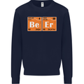 Beer Periodic Table Chemistry Geek Funny Mens Sweatshirt Jumper Navy Blue