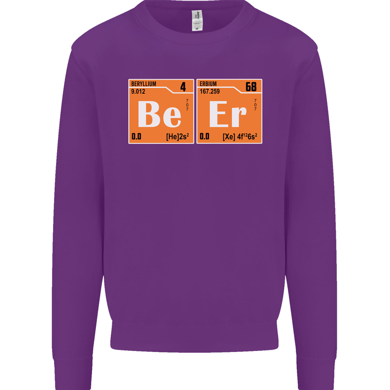 Beer Periodic Table Chemistry Geek Funny Mens Sweatshirt Jumper Purple