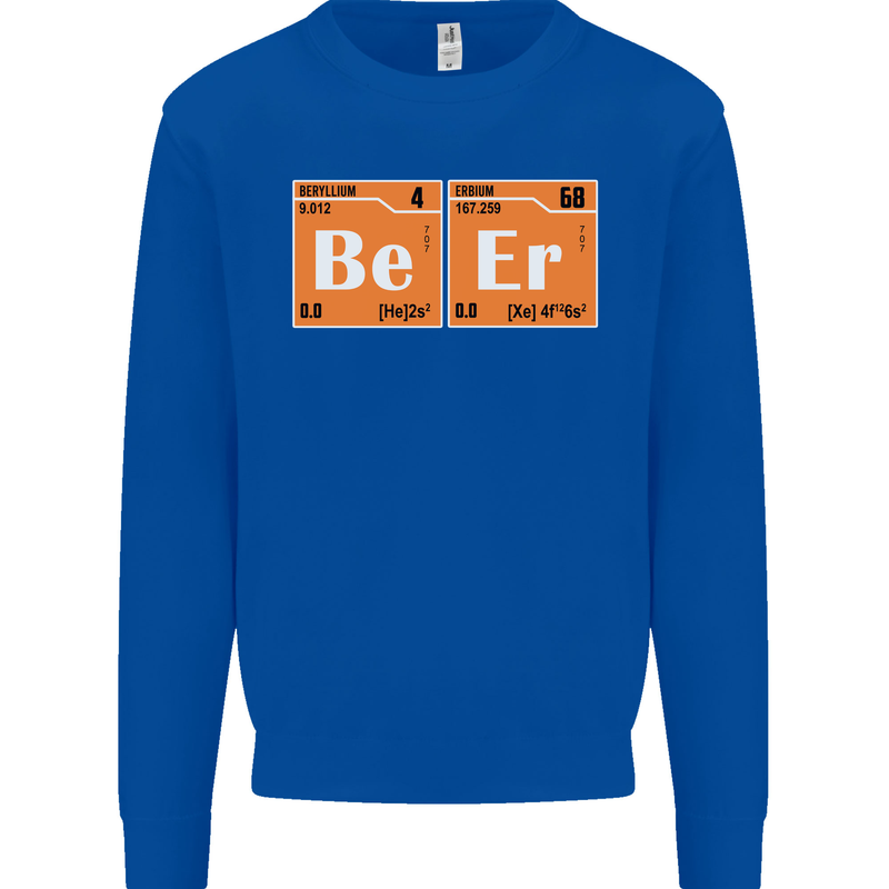 Beer Periodic Table Chemistry Geek Funny Mens Sweatshirt Jumper Royal Blue