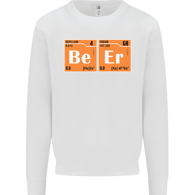 Beer Periodic Table Chemistry Geek Funny Mens Sweatshirt Jumper White
