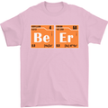 Beer Periodic Table Chemistry Geek Funny Mens T-Shirt Cotton Gildan Light Pink