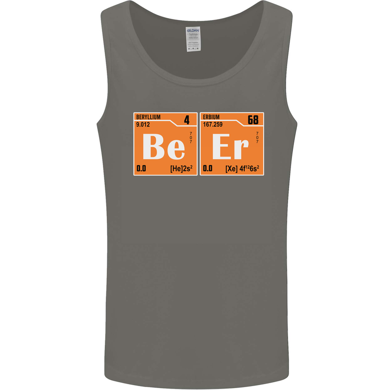 Beer Periodic Table Chemistry Geek Funny Mens Vest Tank Top Charcoal
