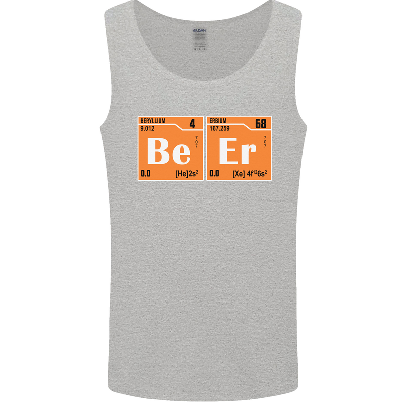 Beer Periodic Table Chemistry Geek Funny Mens Vest Tank Top Sports Grey