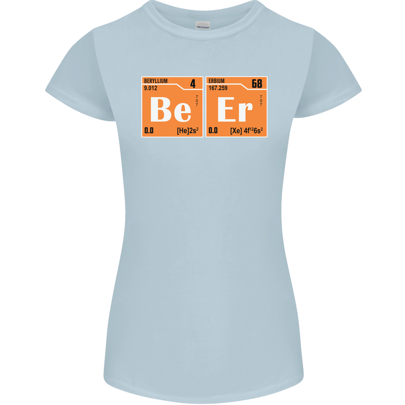 Beer Periodic Table Chemistry Geek Funny Womens Petite Cut T-Shirt Light Blue