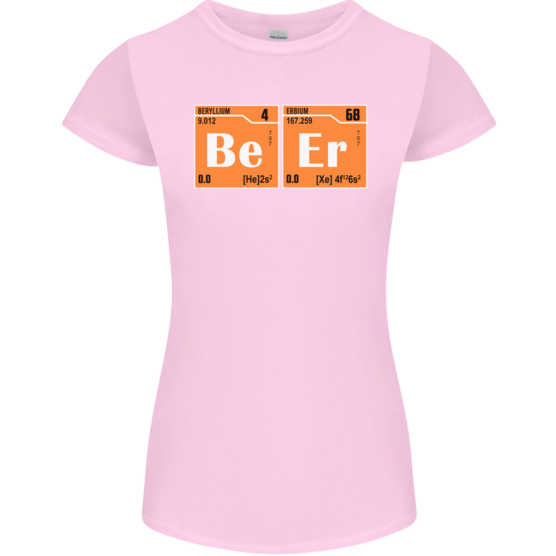 Beer Periodic Table Chemistry Geek Funny Womens Petite Cut T-Shirt Light Pink