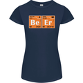 Beer Periodic Table Chemistry Geek Funny Womens Petite Cut T-Shirt Navy Blue