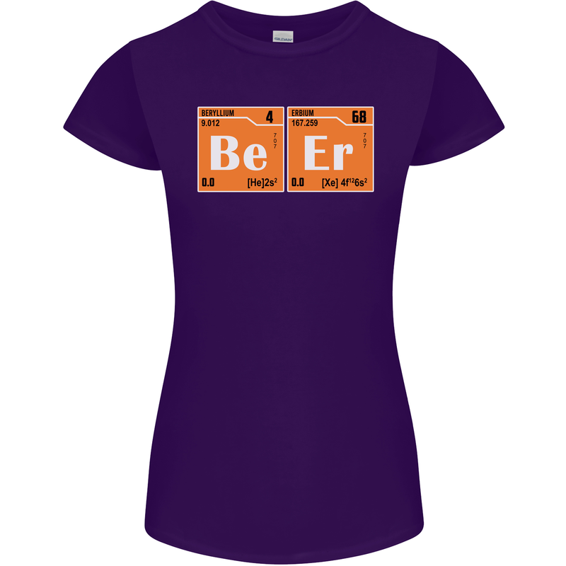 Beer Periodic Table Chemistry Geek Funny Womens Petite Cut T-Shirt Purple