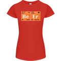 Beer Periodic Table Chemistry Geek Funny Womens Petite Cut T-Shirt Red