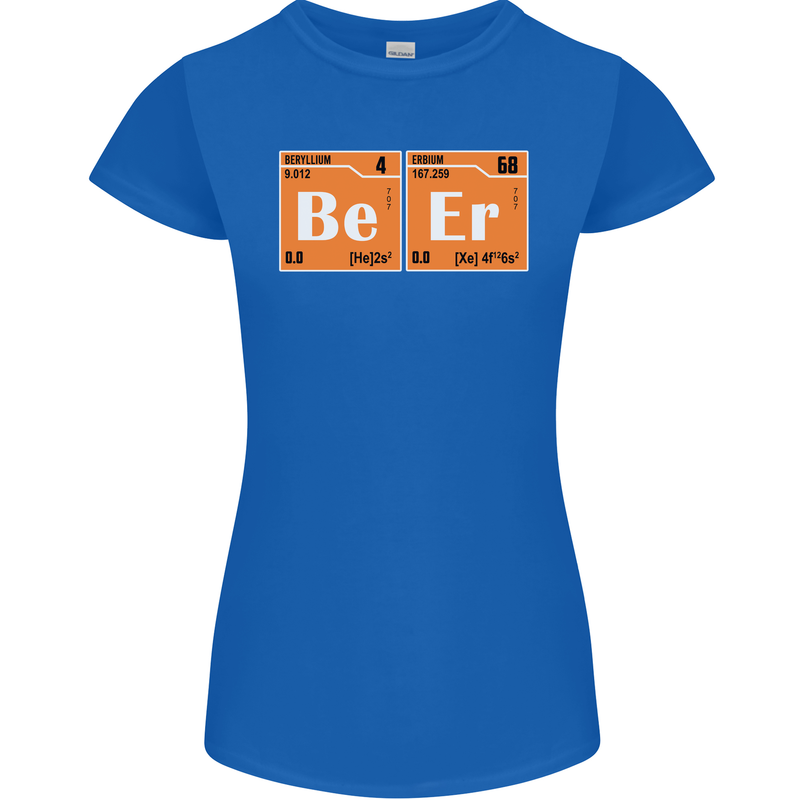 Beer Periodic Table Chemistry Geek Funny Womens Petite Cut T-Shirt Royal Blue