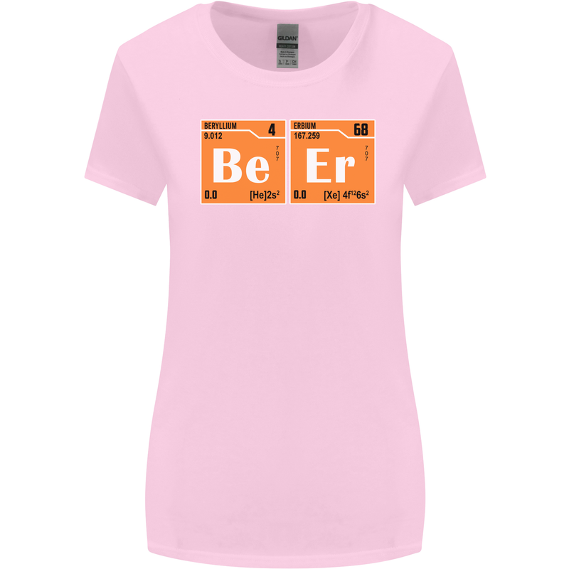 Beer Periodic Table Chemistry Geek Funny Womens Wider Cut T-Shirt Light Pink