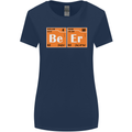 Beer Periodic Table Chemistry Geek Funny Womens Wider Cut T-Shirt Navy Blue