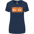 Beer Periodic Table Chemistry Geek Funny Womens Wider Cut T-Shirt Navy Blue