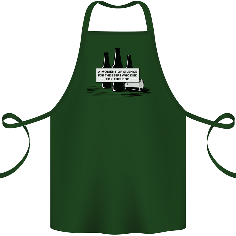 Beer Silence Funny Alcohol Cider Guinness Cotton Apron 100% Organic Forest Green