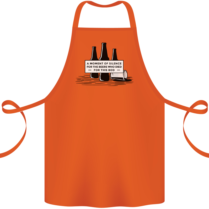 Beer Silence Funny Alcohol Cider Guinness Cotton Apron 100% Organic Orange