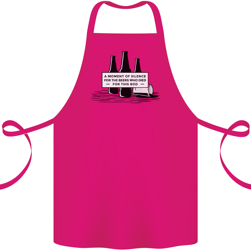 Beer Silence Funny Alcohol Cider Guinness Cotton Apron 100% Organic Pink