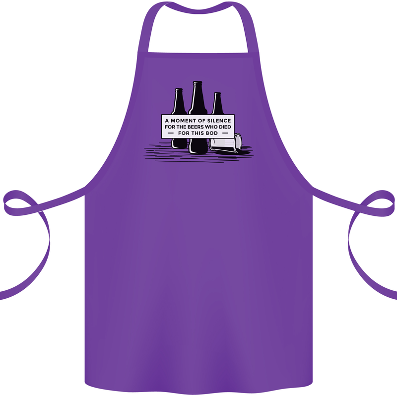 Beer Silence Funny Alcohol Cider Guinness Cotton Apron 100% Organic Purple