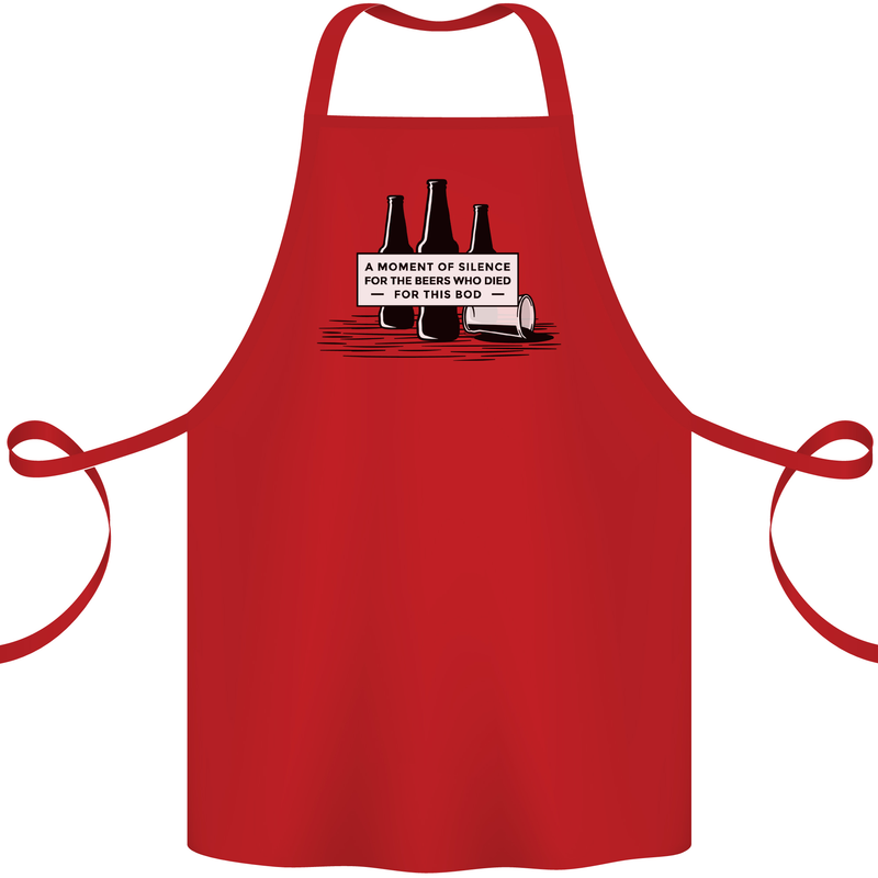 Beer Silence Funny Alcohol Cider Guinness Cotton Apron 100% Organic Red