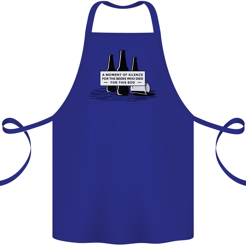 Beer Silence Funny Alcohol Cider Guinness Cotton Apron 100% Organic Royal Blue