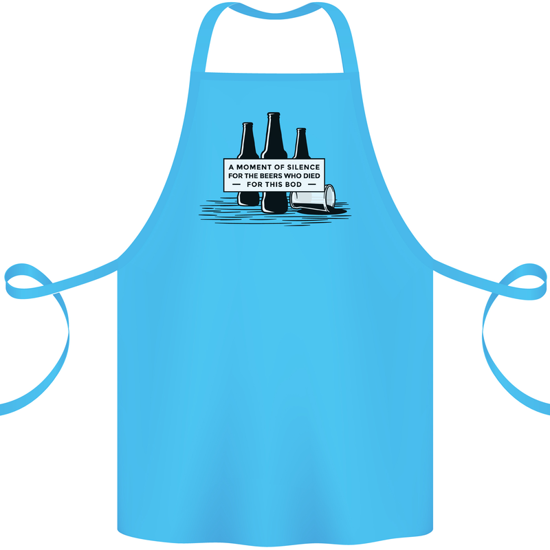 Beer Silence Funny Alcohol Cider Guinness Cotton Apron 100% Organic Turquoise