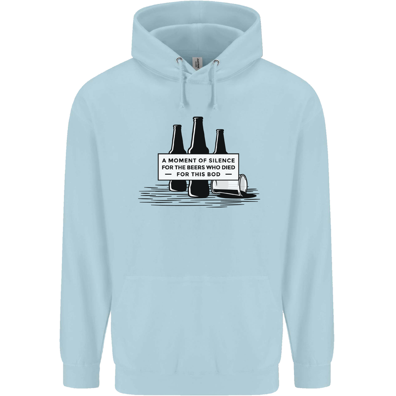 Beer Silence Funny Alcohol Cider Guinness Mens 80% Cotton Hoodie Light Blue